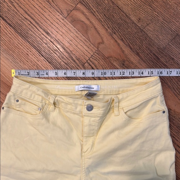 Croft & Barrow Yellow Cropped Pants Size: 12 stretch - Picture 4 of 8
